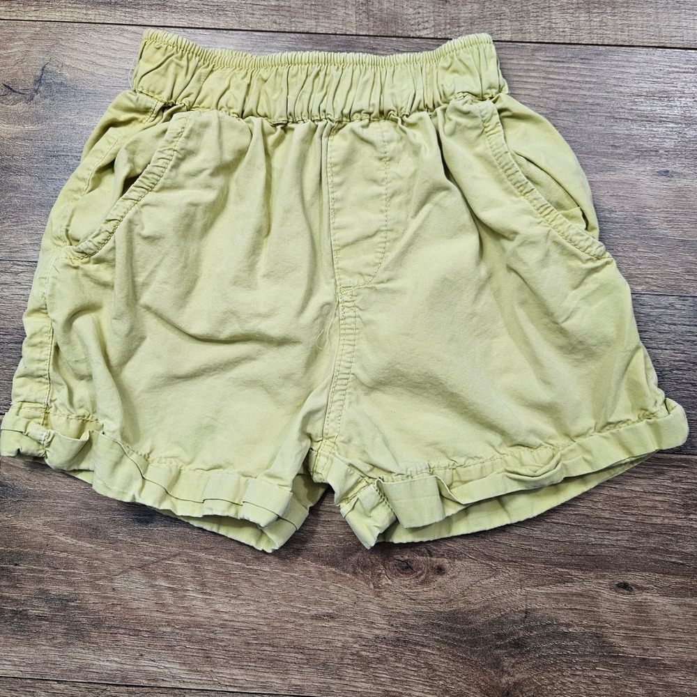 Zara Baby Yellow Cotton Elastic Waist Shorts Size 12-18 Months 100% Cotton